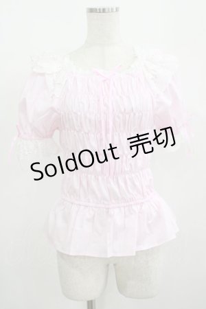 画像: Angelic Pretty / シャーリングオフショルダーブラウス Free ダークピンク H-25-08-20-078-AP-BL-NS-ZH