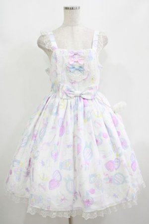 画像: Angelic Pretty / Fluffy Puff Bunnyジャンパースカート Free オフ H-25-08-20-008-AP-OP-NS-ZH