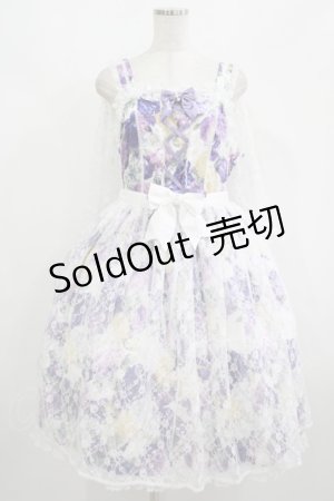画像: metamorphose / 【プラスサイズ】フラワーレースリボンドレス プラスサイズ ラベンダー H-25-08-20-010-ME-OP-NS-ZH