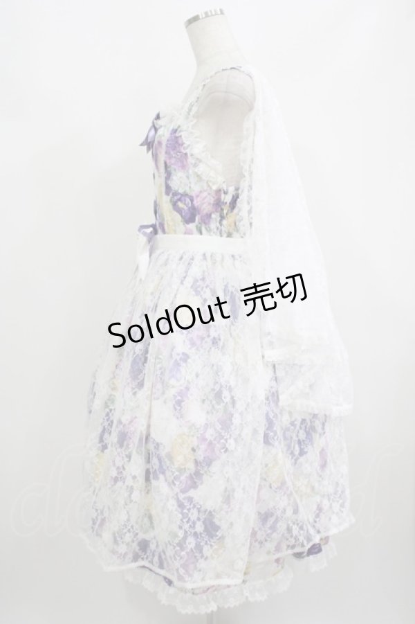 画像2: metamorphose / 【プラスサイズ】フラワーレースリボンドレス プラスサイズ ラベンダー H-25-08-20-010-ME-OP-NS-ZH (2)