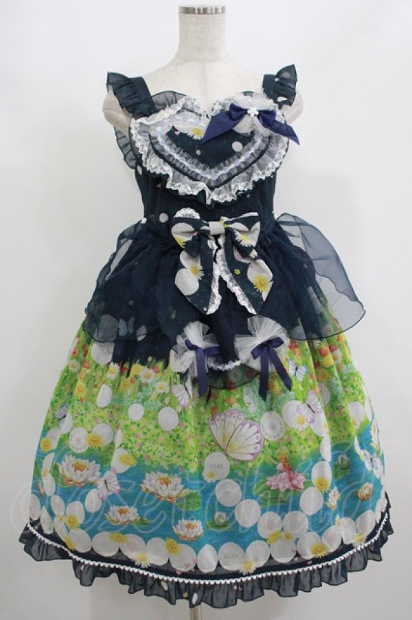 画像1: BABY,THE STARS SHINE BRIGHT / Thumbelina Fairy Tale〜未来への旅立ち〜柄ペタルエプロンジャンパースカート Free ネイビー H-25-08-20-012-BA-OP-NS-ZH (1)