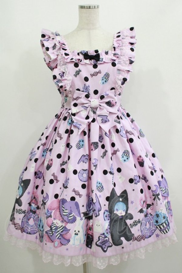 画像1: Angelic Pretty / Happy Treat Partyジャンパースカート Free ピンク H-25-08-20-016-AP-OP-NS-ZH (1)
