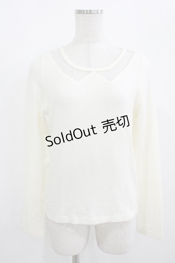 画像1: LIZ LISA / チュール切替ニット Free 白 H-25-08-20-022-LO-TO-NS-ZH (1)