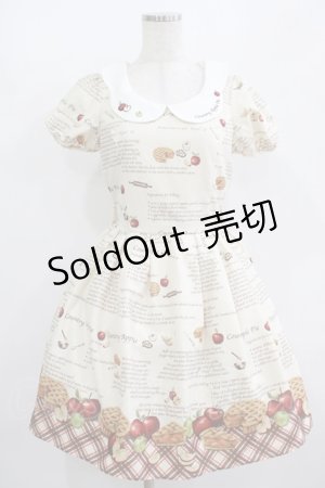 画像: Secret Honey / アップルパイ柄ワンピース Free 生成り H-25-08-21-005-CA-OP-NS-ZH
