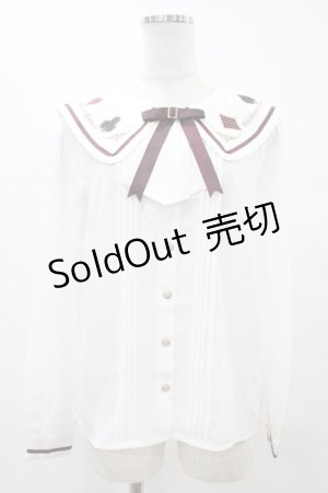 画像: Amavel / トランプのデコレーションケーキジャボブラウス Free オフ H-25-08-21-1048-CA-BL-NS-ZH