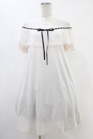 画像: Ank Rouge / チュール切り替え肩開きワンピース M ピンク H-25-08-21-1009-CA-OP-NS-ZH