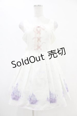 画像: Ank Rouge / DreamingCastleリボンスピンドルジャンパースカート M オフ H-25-08-21-1011-CA-OP-NS-ZH