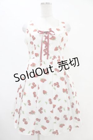 画像: Ank Rouge / ランダムチェリーベリーフロントスピンドルジャンパースカート M オフ H-25-08-21-1013-CA-OP-NS-ZH