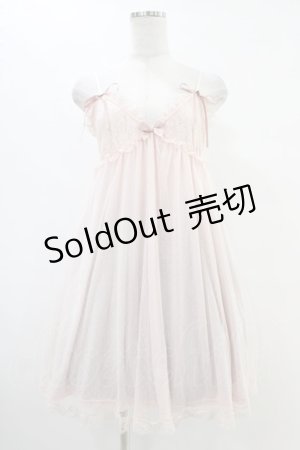 画像: Ank Rouge / ドットチュールキャミワンピース M ピンク H-25-08-21-1016-CA-OP-NS-ZH