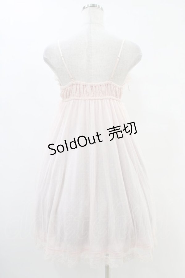 画像2: Ank Rouge / ドットチュールキャミワンピース M ピンク H-25-08-21-1016-CA-OP-NS-ZH (2)