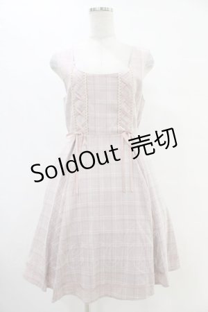 画像: axes femme / チェック柄ジャンパースカート M ピンク H-25-08-21-1017-AX-OP-NS-ZH