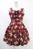 画像1: Ank Rouge / テディ柄スピンドルワンピース M ワイン H-25-08-21-1021-CA-OP-NS-ZH (1)
