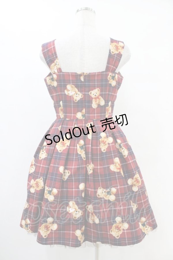 画像2: Ank Rouge / テディ柄スピンドルワンピース M ワイン H-25-08-21-1021-CA-OP-NS-ZH (2)
