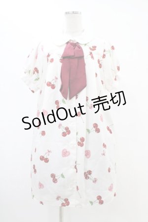 画像: Ank Rouge / Lacy Heart Cherryシャツワンピース M オフ H-25-08-21-1003-CA-OP-NS-ZH