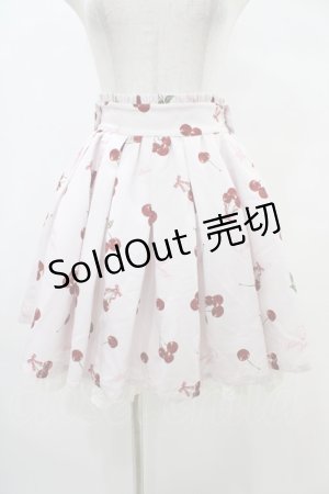 画像: Ank Rouge / ハートロゴチェリースカート M ピンク H-25-08-21-1036-CA-SK-NS-ZH