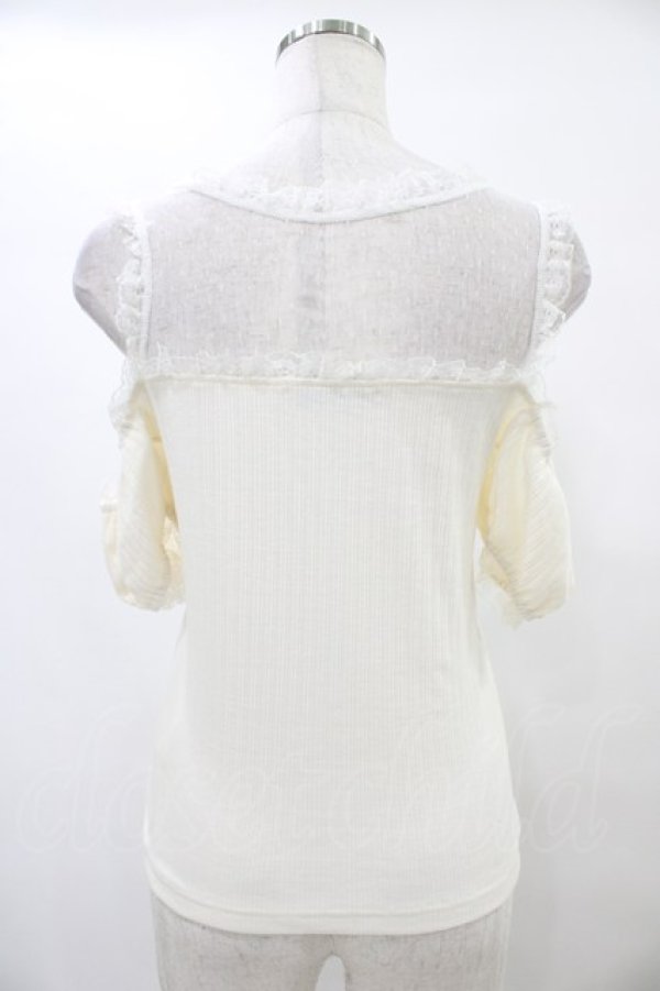 画像2: Ank Rouge / チュール切り替え肩開きトップス M アイボリー H-25-08-21-1041-CA-TO-NS-ZH (2)