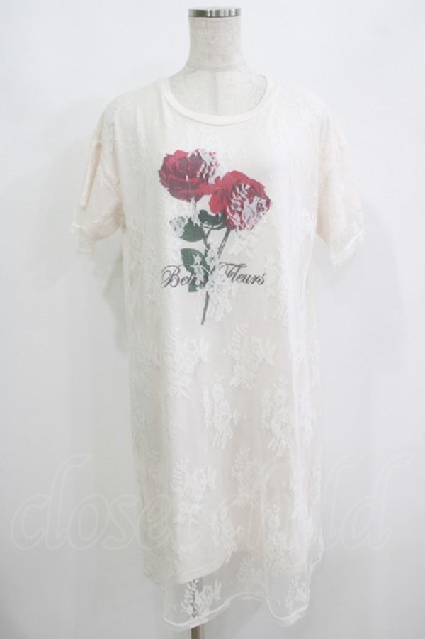 画像1: Ank Rouge / ローズプリントレースワンピース M ピンク H-25-08-21-056-CA-OP-NS-ZH (1)