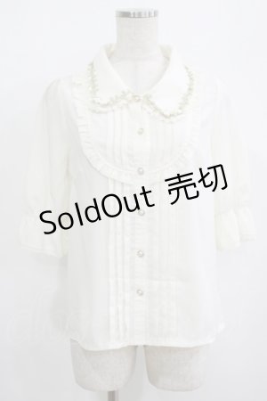 画像: axes femme POETIQUE / 薔薇モチーフ付ブラウス M オフ H-25-08-21-063-AX-BL-NS-ZH
