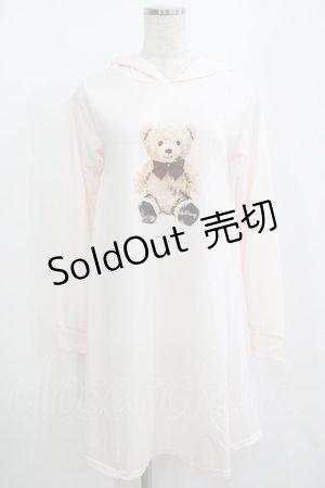 画像: Ank Rouge / テディベアプリントパーカーワンピース M ピンク H-25-08-21-074-CA-OP-NS-ZH