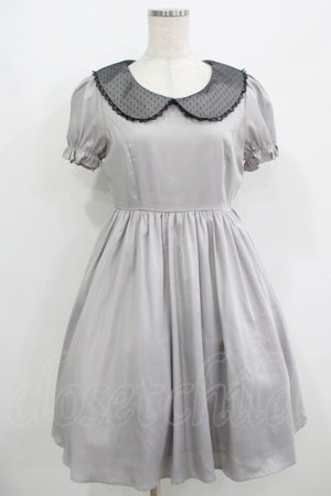 画像: Ank Rouge / ドットチュール襟ワンピース M グレー H-25-08-21-017-CA-OP-NS-ZH