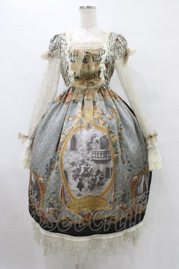 画像1: BABY,THE STARS SHINE BRIGHT / Julietのためのソネット〜Romantic Irony入りの恋薬〜柄ワンピース Free ブラック H-25-08-22-038-BA-OP-NS-ZH (1)