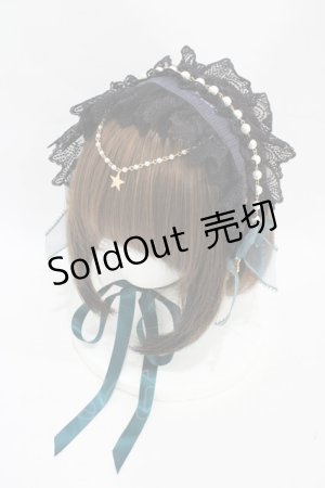 画像: ALICE and the PIRATES / 星を巡る海賊船と空と海の境界柄ヘッドドレス  グリーン H-25-08-22-008-PA-AC-NS-ZH