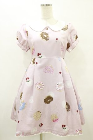 画像: Ank Rouge / SweetDonutsリボンブローチワンピース M ピンク H-25-08-22-1018-CA-OP-NS-ZH