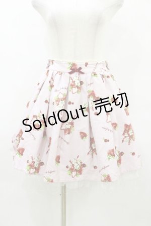 画像: Ank Rouge / ストロベリーブーケ柄スカート M ピンク H-25-08-22-1031-CA-SK-NS-ZH