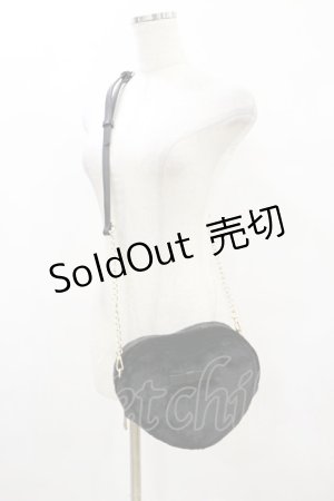 画像: m petit by misako / サンリオキャラクターズコラボ クロミ ハートポシェット  ブラック H-25-08-22-1004-LO-BG-NS-ZH