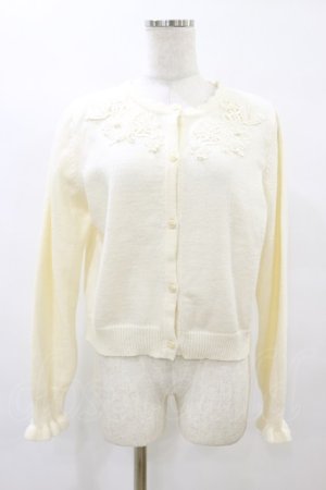 画像: m petit by misako / AM バラレースニットカーディガン LL オフ H-25-08-22-1039-LO-TO-NS-ZH