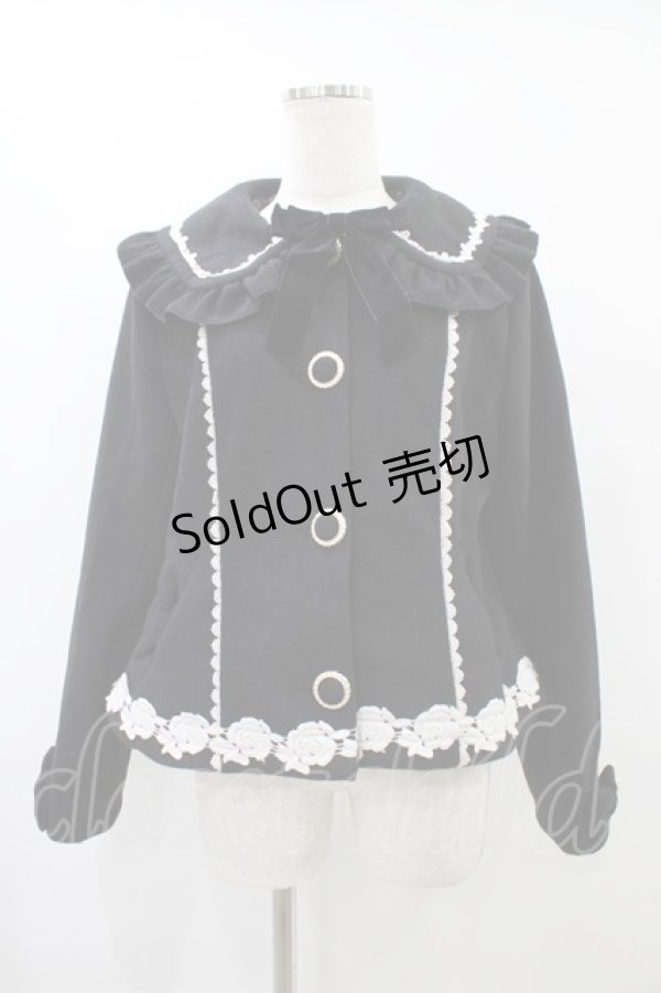 画像1: axes femme kawaii / ガーリーリボンショートコート M ブラック H-25-08-22-065-AX-CO-NS-ZH (1)