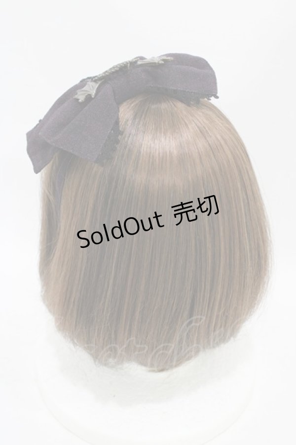 画像2: ALICE and the PIRATES / 悪魔猫と終末の砂時計柄リボンカチューシャ  パープル H-25-08-22-009-PA-AC-NS-ZH (2)