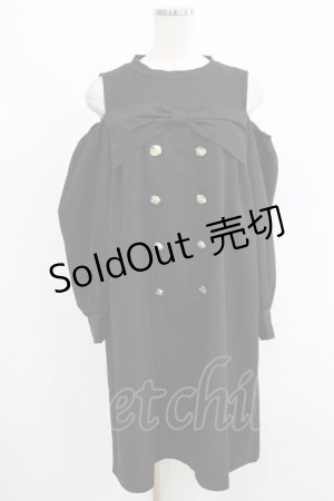 画像: axes femme POETIQUE / リボンデザイン肩あきワンピース M ブラック H-25-08-23-027-AX-OP-NS-ZH