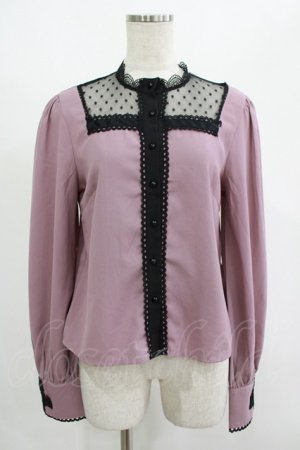 画像: DearMyLove / 十字架レースブラウス M パープル H-25-08-23-037-EL-BL-NS-ZH