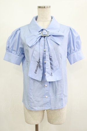 画像: Ank Rouge / ゴシックロゴブラウス M サックス H-25-08-23-041-CA-BL-NS-ZH