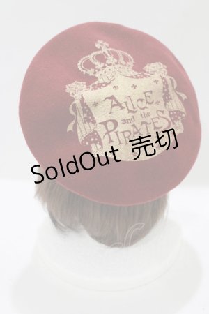 画像: ALICE and the PIRATES / A/Pクラウンプリントベレー  ボルドー H-25-08-23-070-PA-AC-NS-ZH