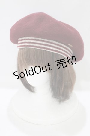 画像: axes femme / ロゴプレート付ラインベレー  ボルドー H-25-08-23-074-AX-AC-NS-ZH