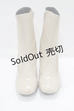 画像: F&A / 【晴雨兼用】スクエアトゥレインブーツ M IVORY H-25-08-23-079-LO-SH-NS-ZH