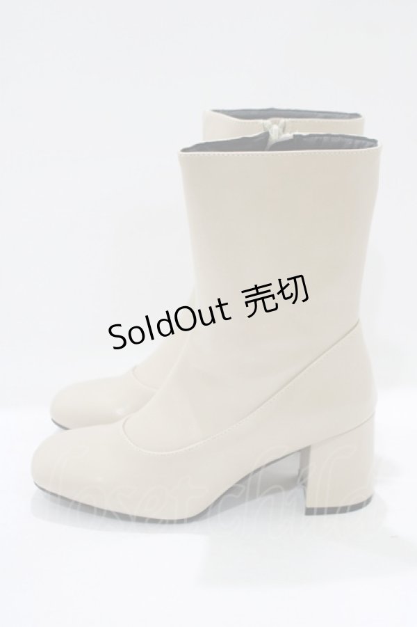 画像2: F&A / 【晴雨兼用】スクエアトゥレインブーツ M IVORY H-25-08-23-079-LO-SH-NS-ZH (2)