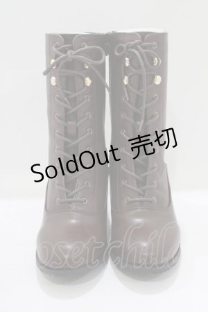 画像: an another angelus / レトロヒールレースアップブーツ M ブラウン H-25-08-23-081-CA-SH-NS-ZH