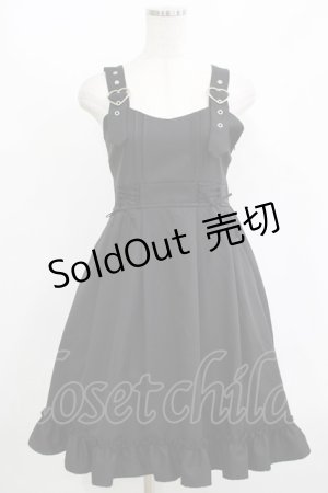 画像: DearMyLove / レースアップフリルハートベルトジャンパースカート M ブラック H-25-08-23-019-EL-OP-NS-ZH