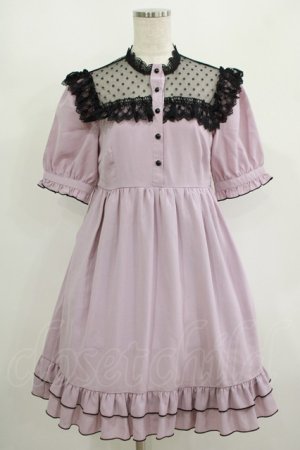 画像: DearMyLove / ドットチュール切替ワンピース M ピンク H-25-08-23-020-EL-OP-NS-ZH