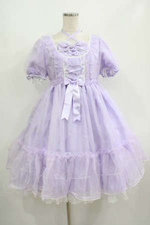 画像: Angelic Pretty / Lovelyオーガンジーワンピース Free ラベンダー H-25-08-24-001-AP-OP-NS-ZH