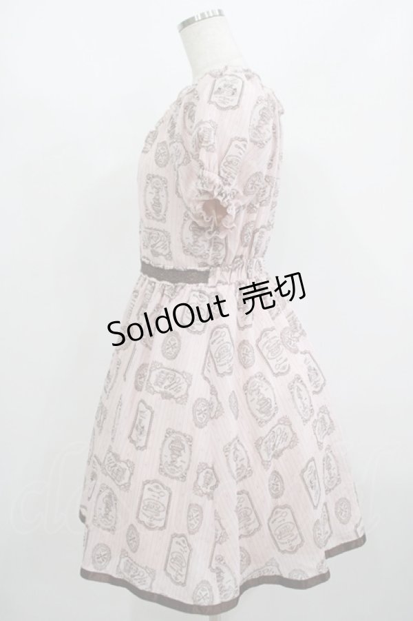 画像2: axes femme POETIQUE / ティーカップストライプワンピース M ピンク H-25-08-24-031-AX-OP-NS-ZH (2)