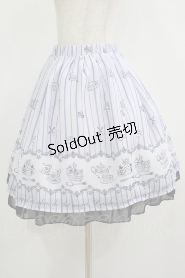 画像2: axes femme POETIQUE / ティーパーティー柄スカート M サックス H-25-08-24-033-AX-SK-NS-ZH (2)