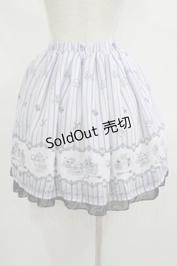 画像3: axes femme POETIQUE / ティーパーティー柄スカート M サックス H-25-08-24-033-AX-SK-NS-ZH (3)