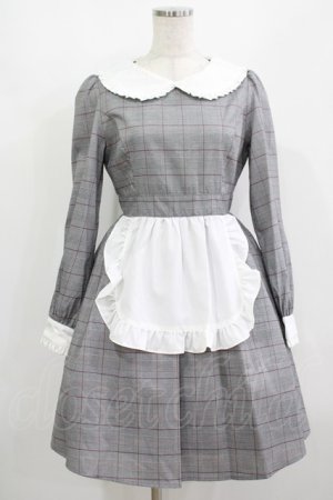 画像: Ank Rouge / エプロンワンピース M ブラックチェック H-25-08-24-037-CA-OP-NS-ZH