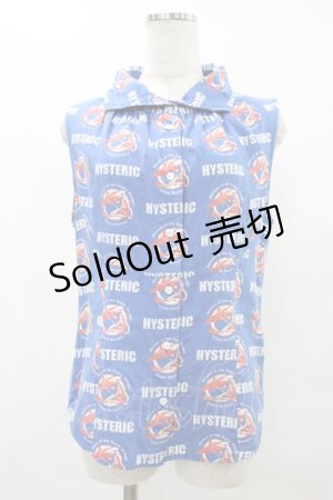 画像: HYSTERIC GLAMOUR / 総柄ノースリーブブラウス  ブルー H-25-08-24-1044-PU-BL-KB-ZH
