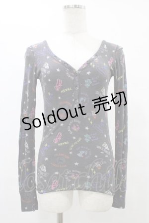 画像: HYSTERIC GLAMOUR / 総柄リブトップス  グレー H-25-08-24-1047-PU-TO-KB-ZH