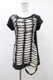 画像1: HYSTERIC GLAMOUR / ダメージピンカットソー  黒 H-25-08-24-1053-PU-TO-KB-ZH (1)